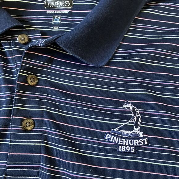 Pinehurst Golf Club Polo Shirt Adult XXL The Putterboy Collection Blue Pink - Picture 4 of 11